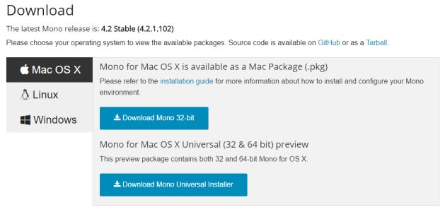 Mono downloads for Mac